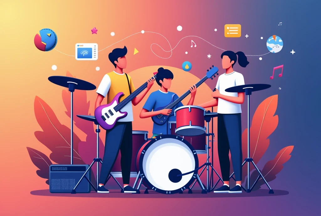 Tocando enla banda